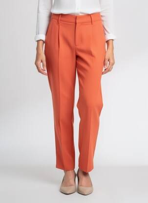 Pantalon chino tissage popeline taille normale orange CREAM femme