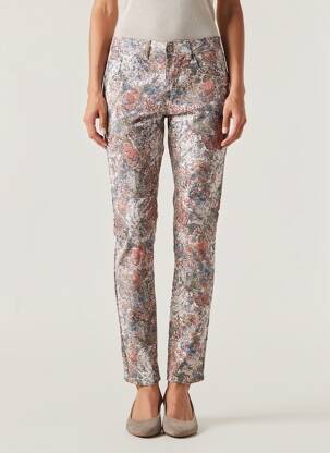 Pantalon slim tissage popeline taille normale beige CREAM femme