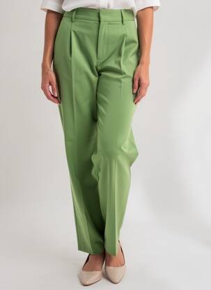 Pantalon chino tissage popeline taille normale vert CREAM femme