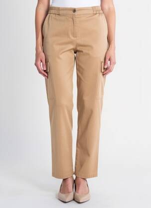 Pantalon droit stretch taille normale beige EVA KAYAN femme