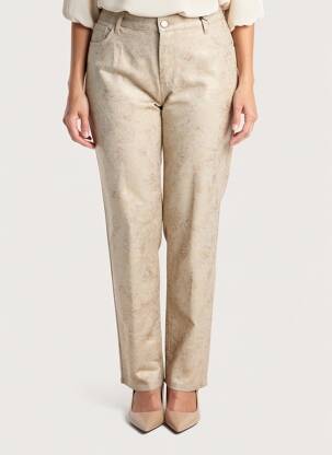 Pantalon droit stretch taille normale beige EVA KAYAN femme