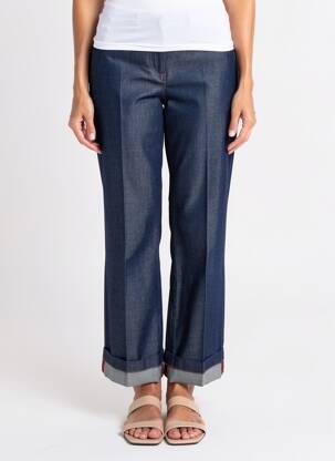 Jeans coupe droite stretch taille normale bleu EVA KAYAN femme