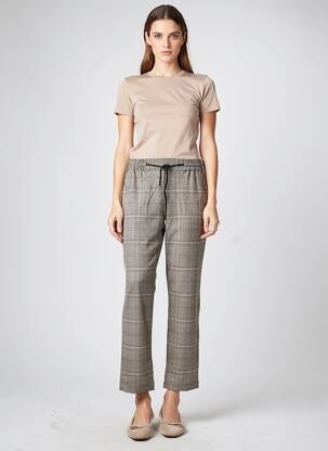 Pantalon slim taille élastique taille normale marron LA FEE MARABOUTEE femme