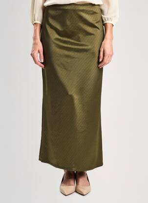 Jupe longue coupe droite vert LAUREN VIDAL femme