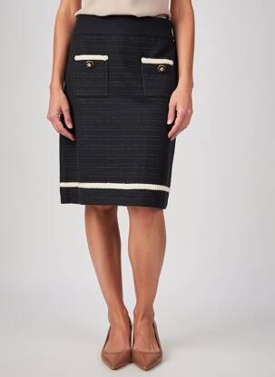 Jupe mi-longue stretch noir LEO & UGO femme