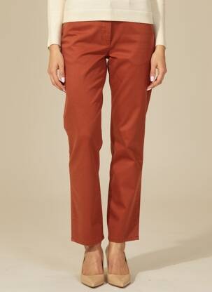 Pantalon droit stretch taille haute orange fonce KANOPE femme