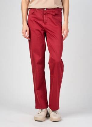 Pantalon droit stretch taille haute rouge KANOPE femme