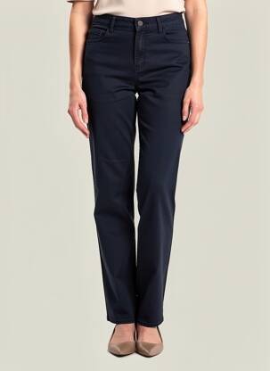 Pantalon droit stretch taille haute bleu KANOPE femme