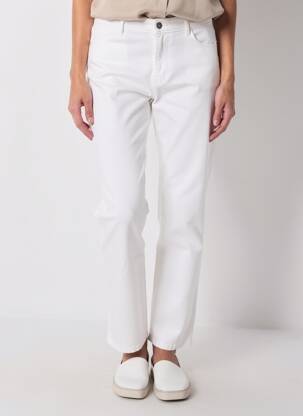 Pantalon droit stretch taille haute blanc KANOPE femme