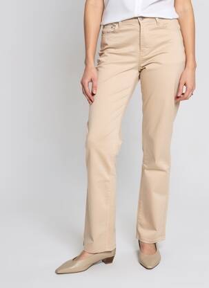 Pantalon droit stretch taille haute rose KANOPE femme