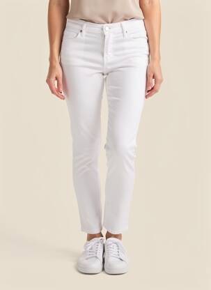 Pantalon slim tissage popeline taille normale blanc KANOPE femme