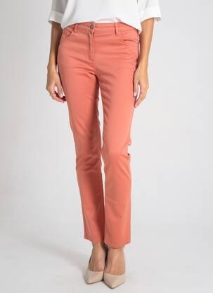 Pantalon slim tissage popeline taille normale orange KANOPE femme