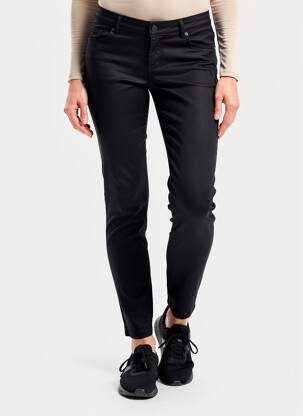Pantalon slim tissage enduit taille normale noir KANOPE femme