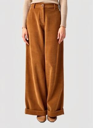Pantalon large fermeture zip latéral taille haute jaune STUDIO PARISIEN femme