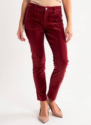 Pantalon slim stretch taille normale rouge F.A.M. femme