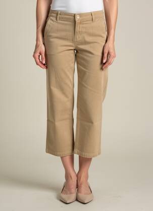 Pantalon 7/8 stretch taille normale beige HAPPY femme