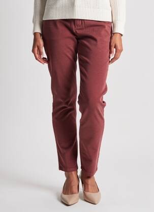 Pantalon chino stretch taille basse rouge CIMARRON femme