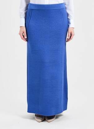 Jupe longue taille normale bleu VAN-DOS femme