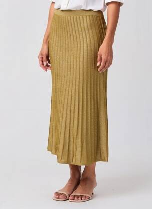 Jupe longue coupe droite vert VAN-DOS femme