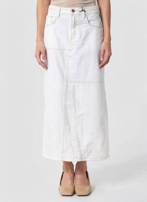 Jupe longue coupe droite blanc FREEMAN T.PORTER femme