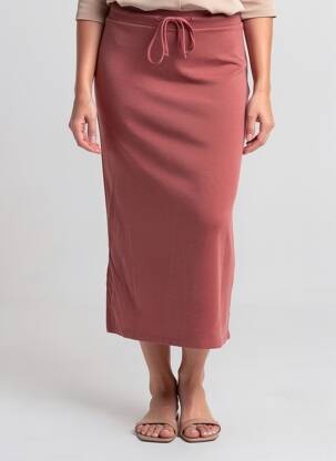 Jupe longue taille normale rouge YERSE femme