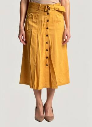 Jupe longue coupe évasée jaune LOLA ESPELETA femme