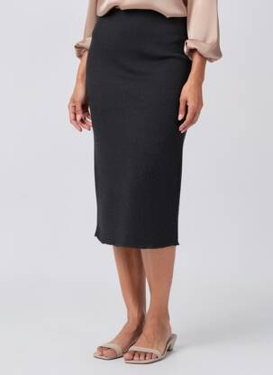 Jupe longue taille normale noir AMELIE & AMELIE femme