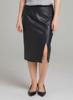 Jupe mi-longue taille élastique noir SCHOOL RAG femme