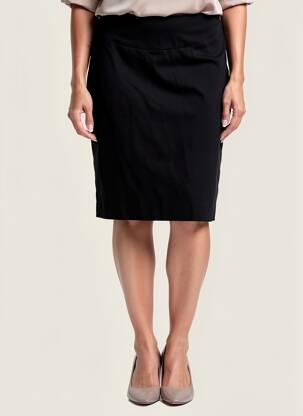 Jupe mi-longue stretch noir QUIET femme