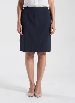 Jupe mi-longue stretch bleu QUIET femme