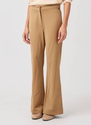 Pantalon flare stretch taille haute beige AMELIE & AMELIE femme