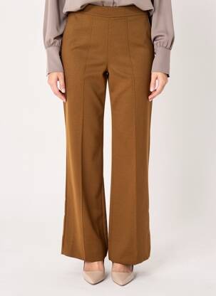 Pantalon flare taille élastique taille normale jaune VAN-DOS femme