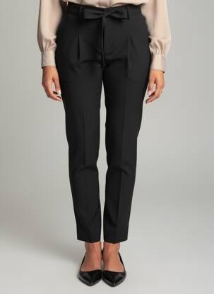 Pantalon slim taille haute taille haute noir STUDIO PARISIEN femme