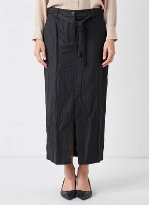 Jupe longue coupe droite noir SUNCOO femme