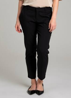 Pantalon chino fermeture zippée sous rabat boutonné taille normale noir REIKO femme