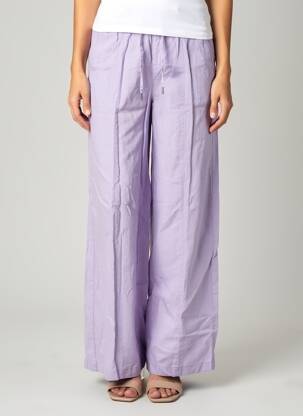 Pantalon large tissage crêpe taille normale violet STREET ONE femme