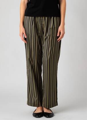 Pantalon droit taille élastique taille normale noir SUNCOO femme