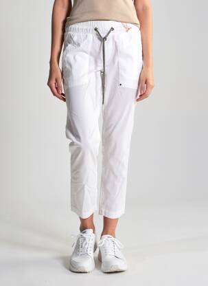Pantalon 7/8 taille élastique taille normale blanc STREET ONE femme