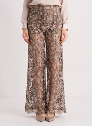 Pantalon flare taille normale taille normale marron LUMINA femme