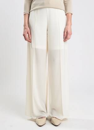 Pantalon large fermeture zip latéral taille normale beige DIANA GALLESI femme