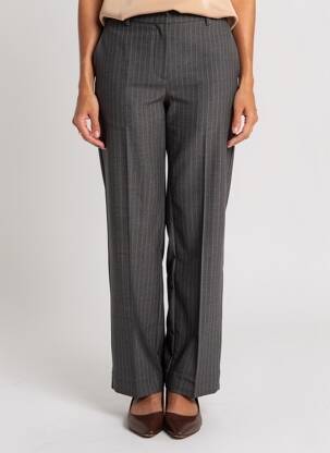 Pantalon droit taille à pinces taille normale bleu VOLPATO femme