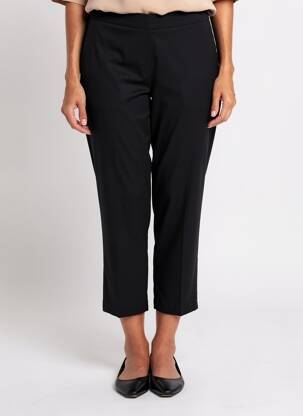 Pantalon 7/8 tissage popeline taille normale noir VOLPATO femme