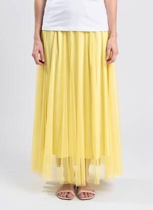 Jupe longue coupe droite jaune ALTAMIRA femme