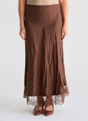 Jupe longue coupe droite marron ALTAMIRA femme