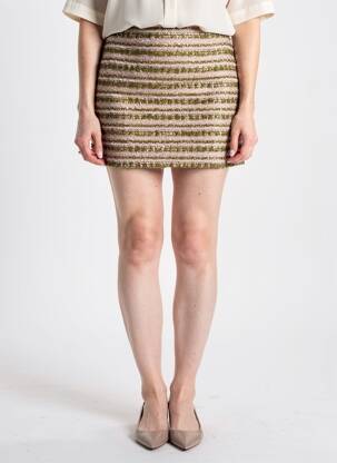Jupe courte coupe droite vert LUMINA femme