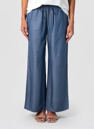 Pantalon droit tissage popeline taille normale bleu DIANA GALLESI femme