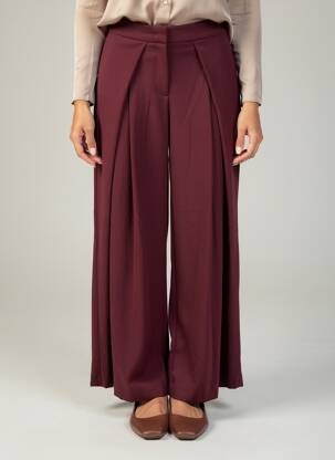 Pantalon large tissage popeline taille normale violet KING KONG femme
