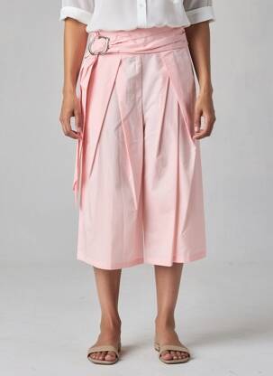 Pantacourt tissage popeline taille normale rose LUMINA femme