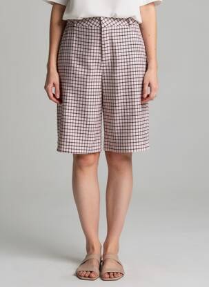 Bermuda tissage popeline taille normale rose LUMINA femme