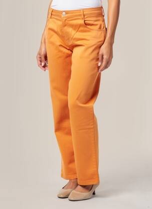 Pantalon droit tissage popeline taille normale orange LOLA ESPELETA femme